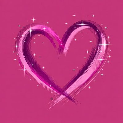Shiny Pink Heart Illustration