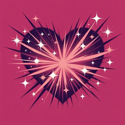 Sparkling Pink Heart Illustration