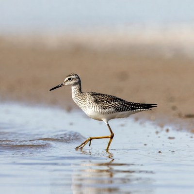 Ruddy Turnstone wading in shallow water