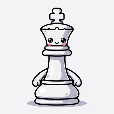 Cute Kawaii King Chess Piece