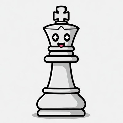 Cute Smiling Chess King Illustration