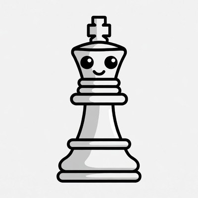 Cute Smiling Chess King Illustration
