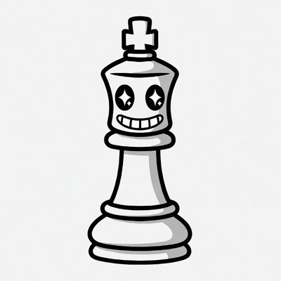 Cute Smiling King Chess Piece