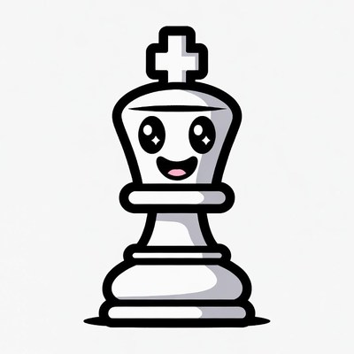 Cute Smiling Chess King Illustration