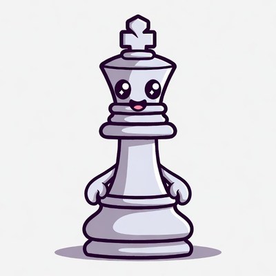 Cute King Chess Piece Illustration