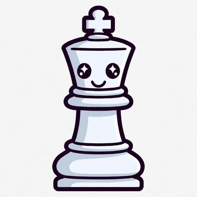 Cute King Chess Piece Illustration