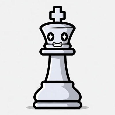 Cute Smiling King Chess Piece