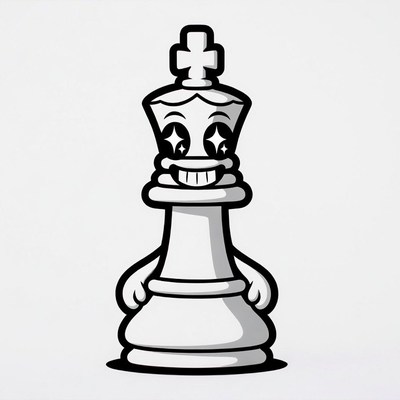 Cute King Chess Piece Illustration