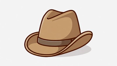 Brown Cowboy Hat Illustration
