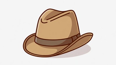 Brown Cowboy Hat Illustration