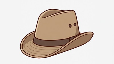 Brown Cowboy Hat Illustration