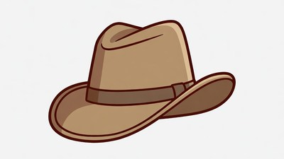 Brown Cowboy Hat Illustration