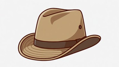Beige Cowboy Hat Illustration