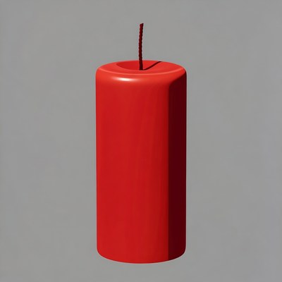 Red Candle with Wick