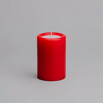 Red Candle with Lit Wick