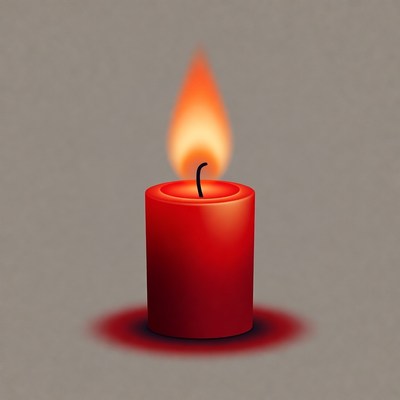 Red Burning Candle Illustration