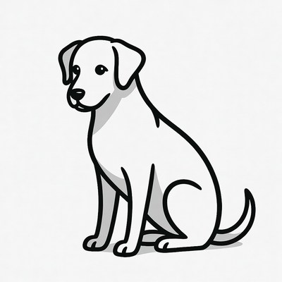 Sitting Labrador Retriever Illustration