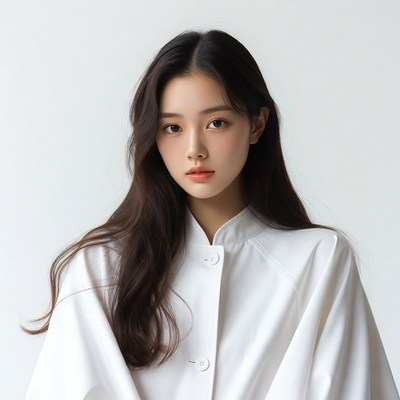 Asian woman in white jacket