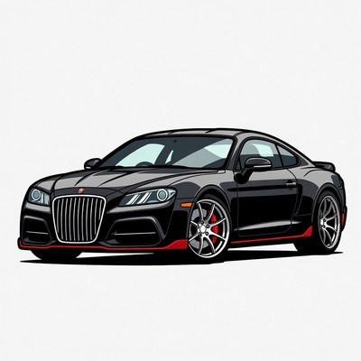 Black Sports Car Illustration
