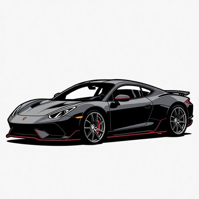 Black Lamborghini Huracan Illustration