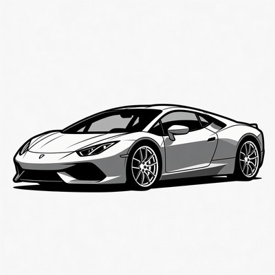 White Lamborghini Aventador illustration