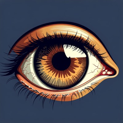 Detailed Brown Human Eye Illustration