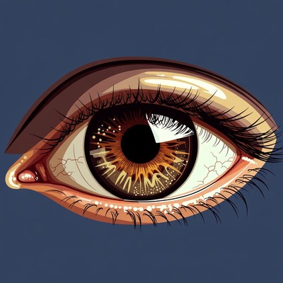 Detailed Brown Human Eye Illustration