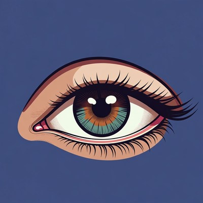 Illustrated hazel eye close-up