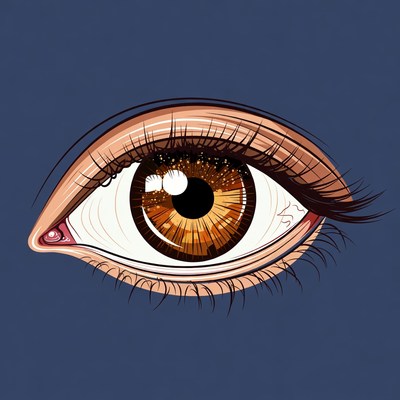 Close-up brown eye illustration