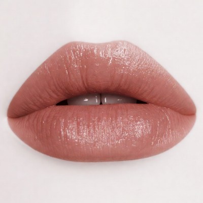 Shiny Nude Lips Closeup