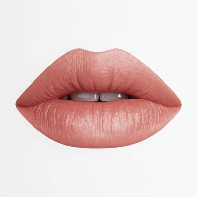 Pink glossy lips close-up