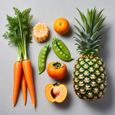Fresh Fruits and Vegetables Flat Lay