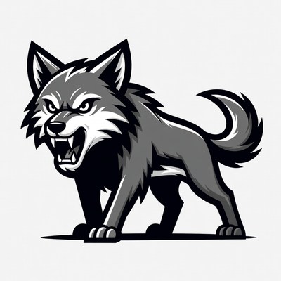 Growling Wolf Illustration