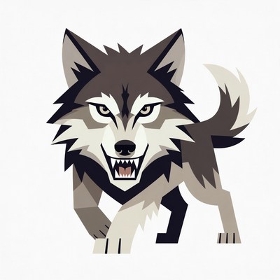 Growling Wolf Illustration