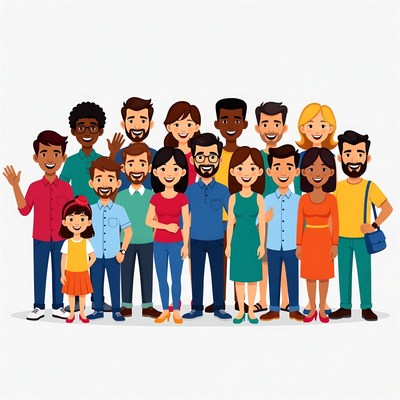 Diverse group of people illustration