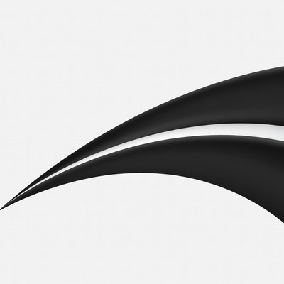 Black Curved Lines on White Background