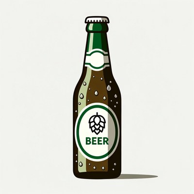 Green Label Beer Bottle