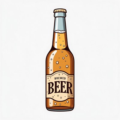 Cartoon Brewed Beer Bottle