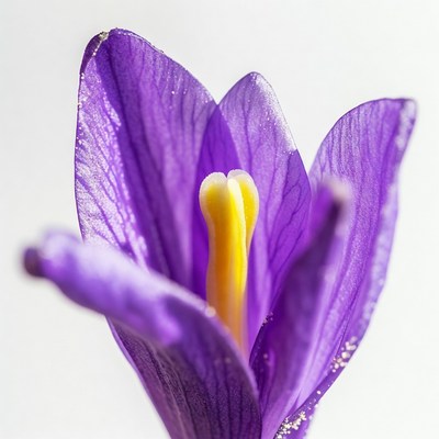 Purple Crocus Flower Closeup
