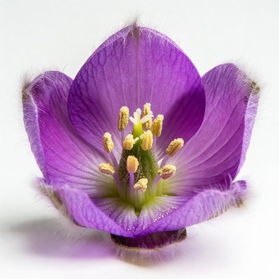 Purple flower with yellow stamens