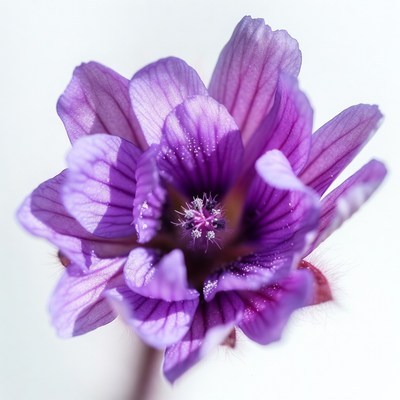 Purple Geranium Flower Closeup
