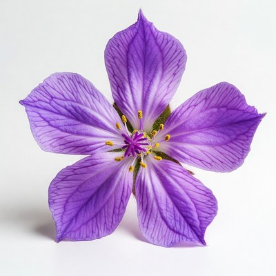 Purple flower on white background