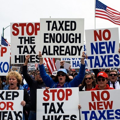 Anti-Tax Hike Protest Crowd