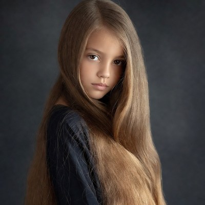 Girl with long brown hair