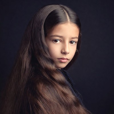 Young girl with long dark hair