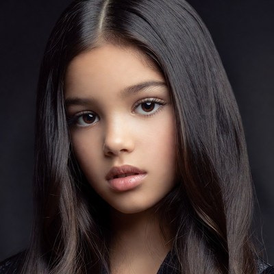 Young girl with long dark hair