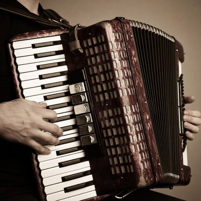 Man playing accordion