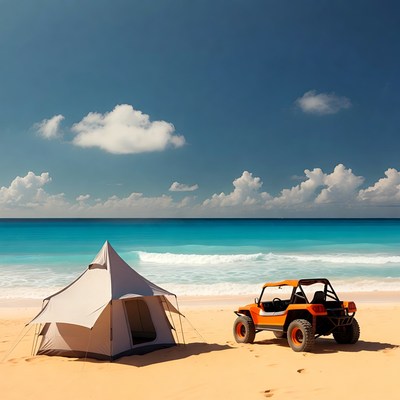 Orange Dune Buggy Tent Beach