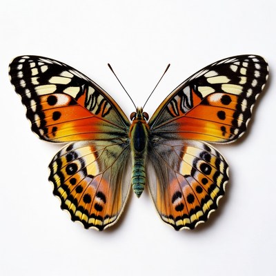 Colorful Buckeye Butterfly Wings Spread