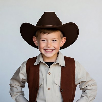 Boy in cowboy hat and vest